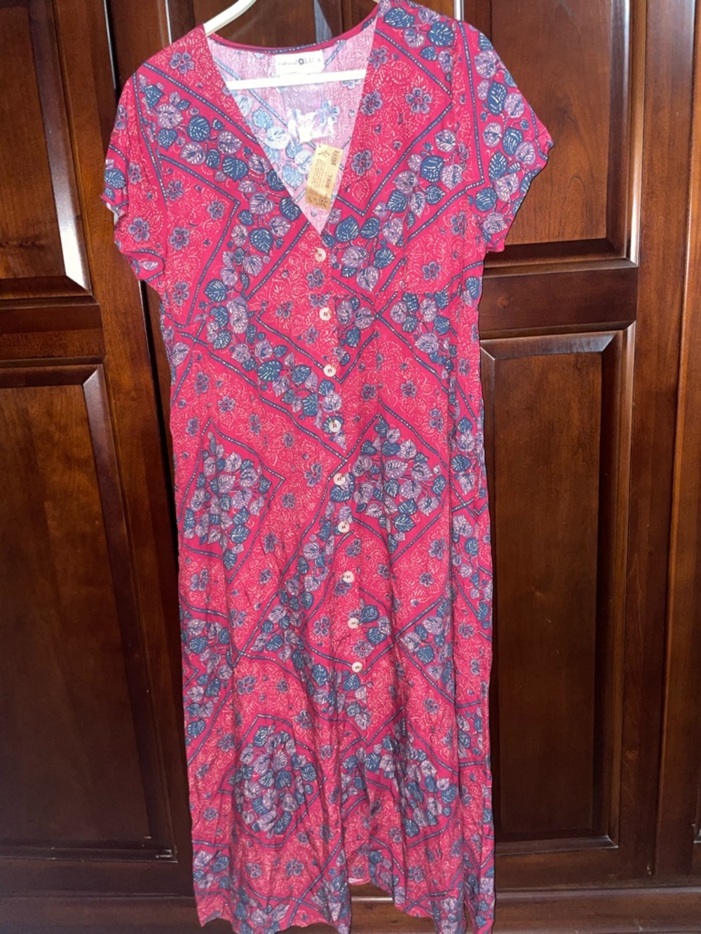 NATURAL LIFE Pink Floral Boho Top